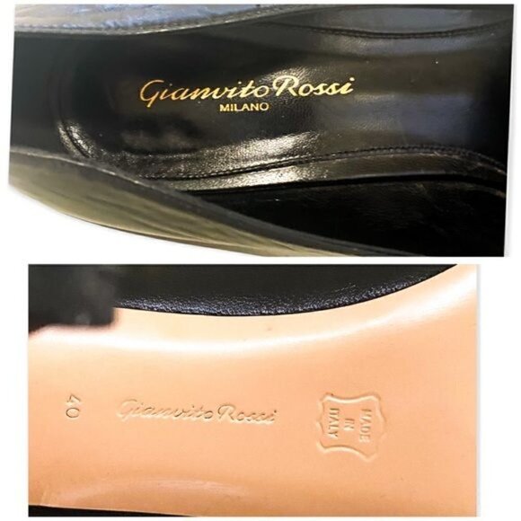 Gianvito Rossi Black Leather Platform Pumps, Size 40EU, High‎ Heel, Rare Style - Picture 8 of 10